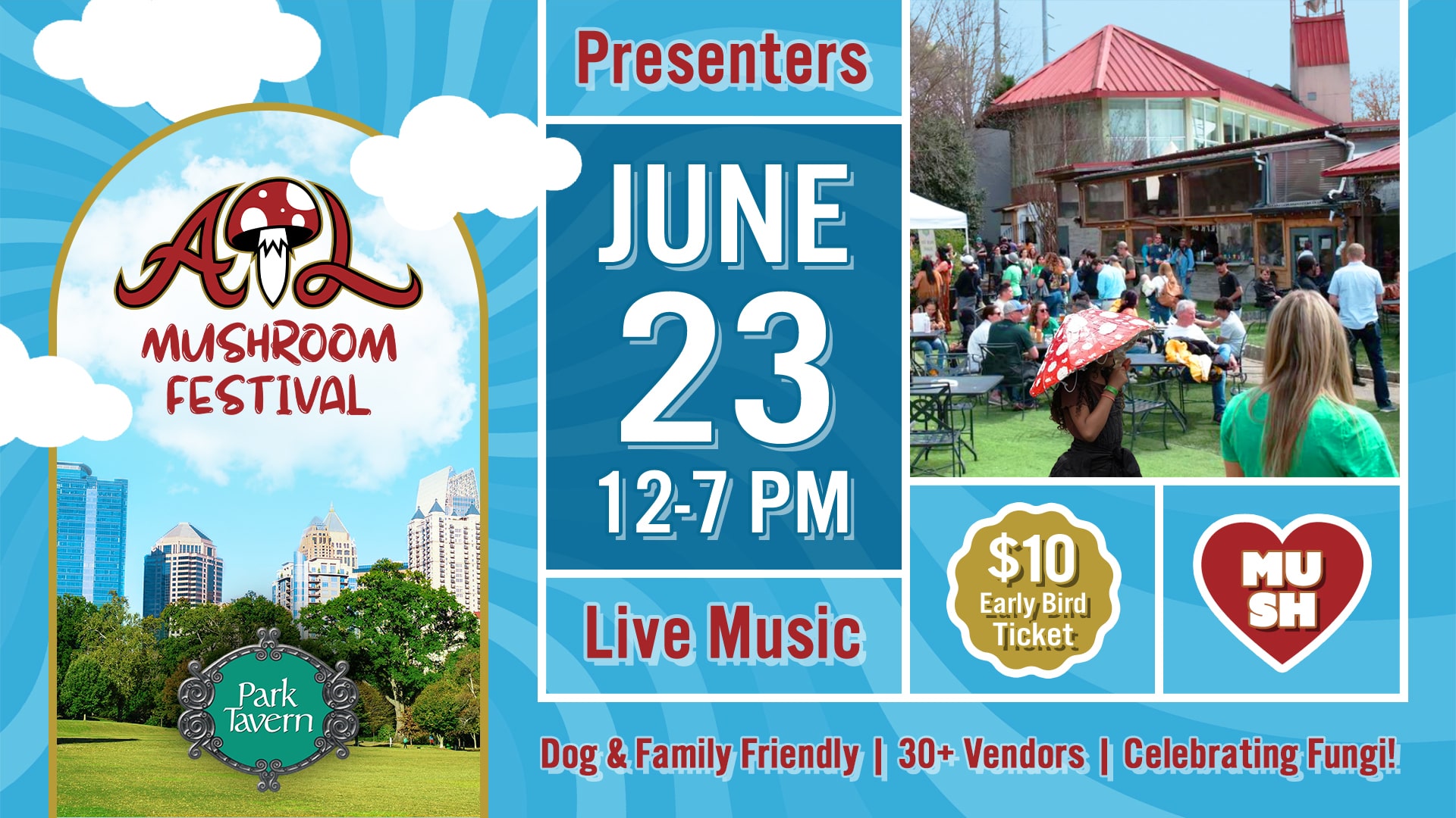 June 23 12-7pm Atlanta Mushroom Festival 2024 Flyer